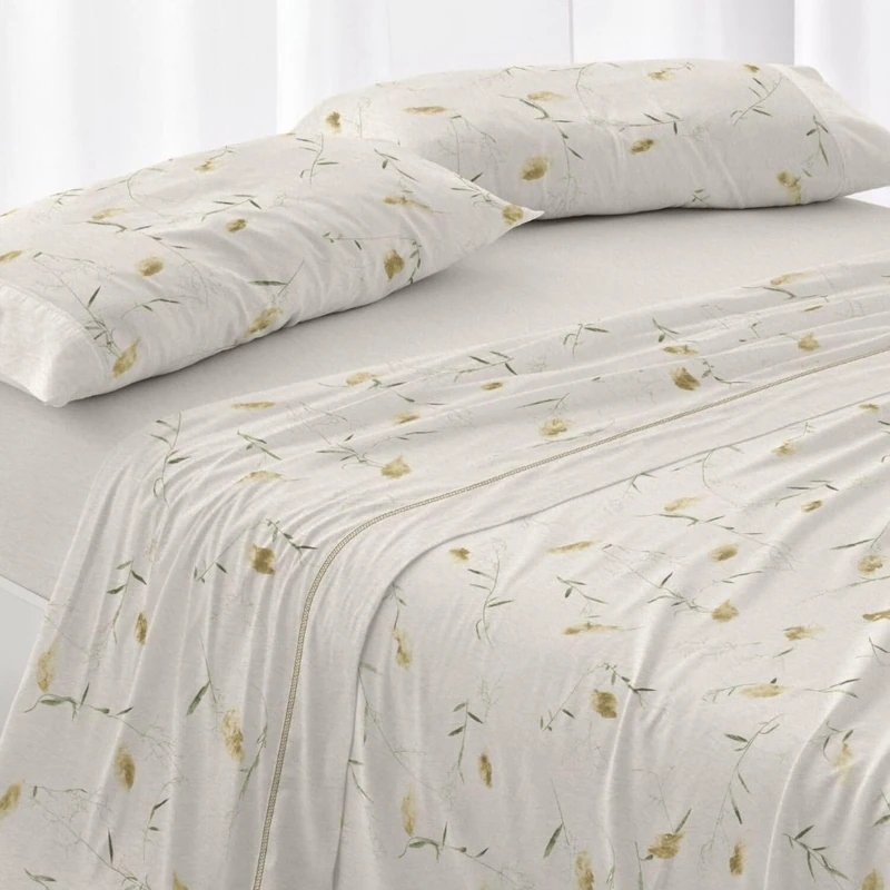Burrito Blanco | Bed Sheet Set | Bed 150 to 160 cm Design 052 | Ochre Color (150-160x190/200 cm.)