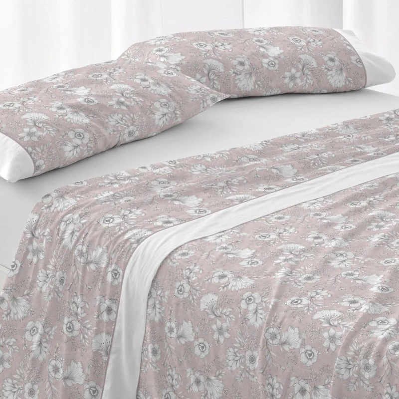 Burrito Blanco | Cotton Bedding Set | Bed 150 cm Design 637 | Nude Color (150x190/200 cm.)