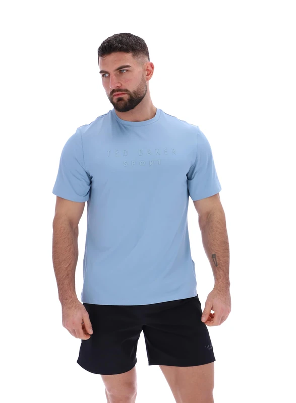 Ted Baker Sport Mens ROB Logo Training T-Shirt Faded Denim - Image 1