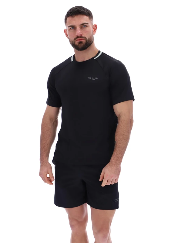 Ted Baker Sport Mens Harrison Aeroflow Training T-Shirt Black - Image 1