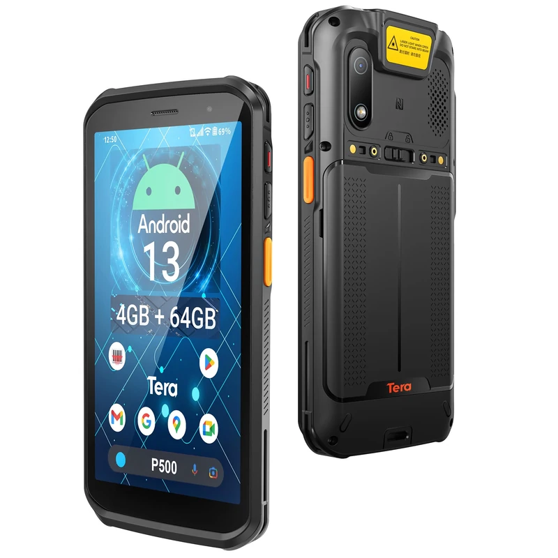 Tera PDA Android 13 Barcode Scanner: Handheld Honeywell HS7 1D 2D QR Barcode Reader 5.45”Touchscreen 4GB+64GB 5100mAh Battery IP66 Drop-Resistant Mobile Terminal for Warehouse Inventory Logistics P500