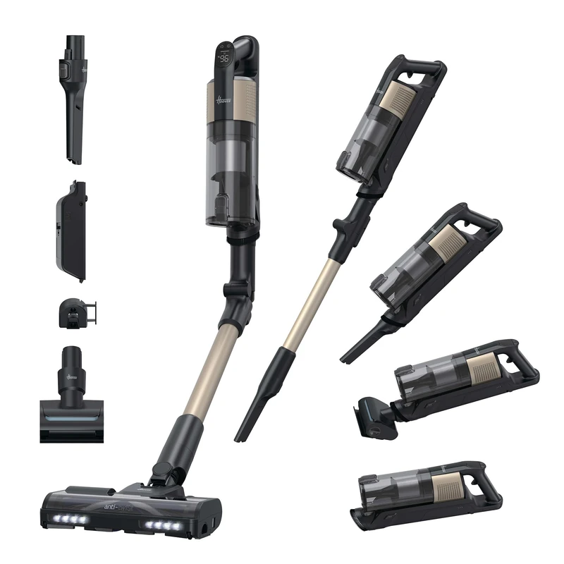 Hoover HF3 Core Cordless Vacuum Cleaner 340W, LED Display, Free-Standing, 50 Min Runtime, LED Headlight, Double Edge Cleaning with Crevice Tool, Motorised Pet Tool & Wall Mount