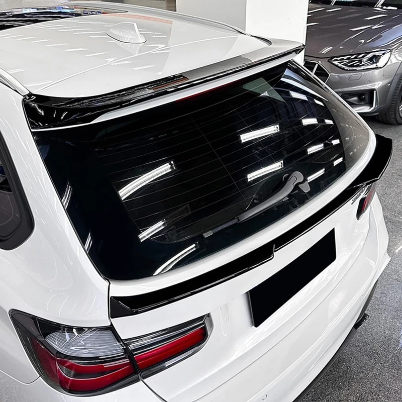AutoStyle Lower mid rear spoiler compatible with BMW 3-Series F31 Touring 2012-2019 (ABS Glossy Black)
