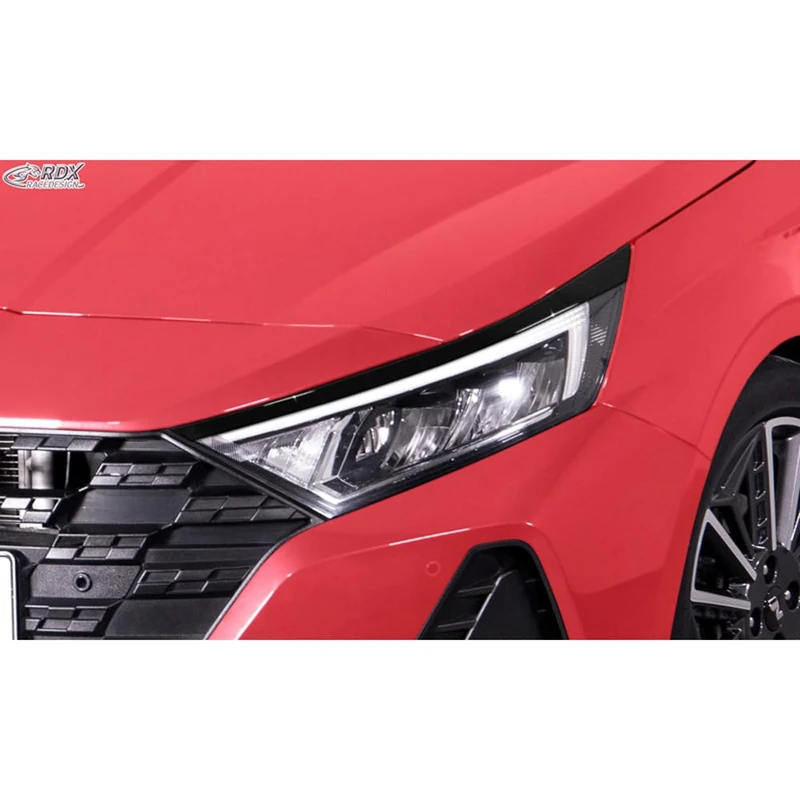 RDX Head light spoilers compatible with Hyundai i20 2020- (ABS Gloss Black)