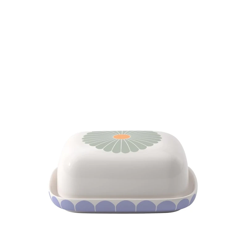 Villeroy & Boch – Fleur Butter Dish, Dimensions: Approx. 15 × 12.5 × 6.5 cm, Multicoloured, Dishwasher-Safe & Microwave-Safe, Floral Decor, Premium Porcelain Container for Butter - Image 1