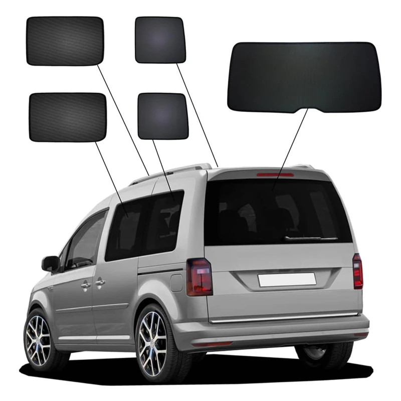 SunClip Privacy & Sun protection compatible with Volkswagen Caddy IV Variant 5-doors 2015-2020 (with rear hatch)