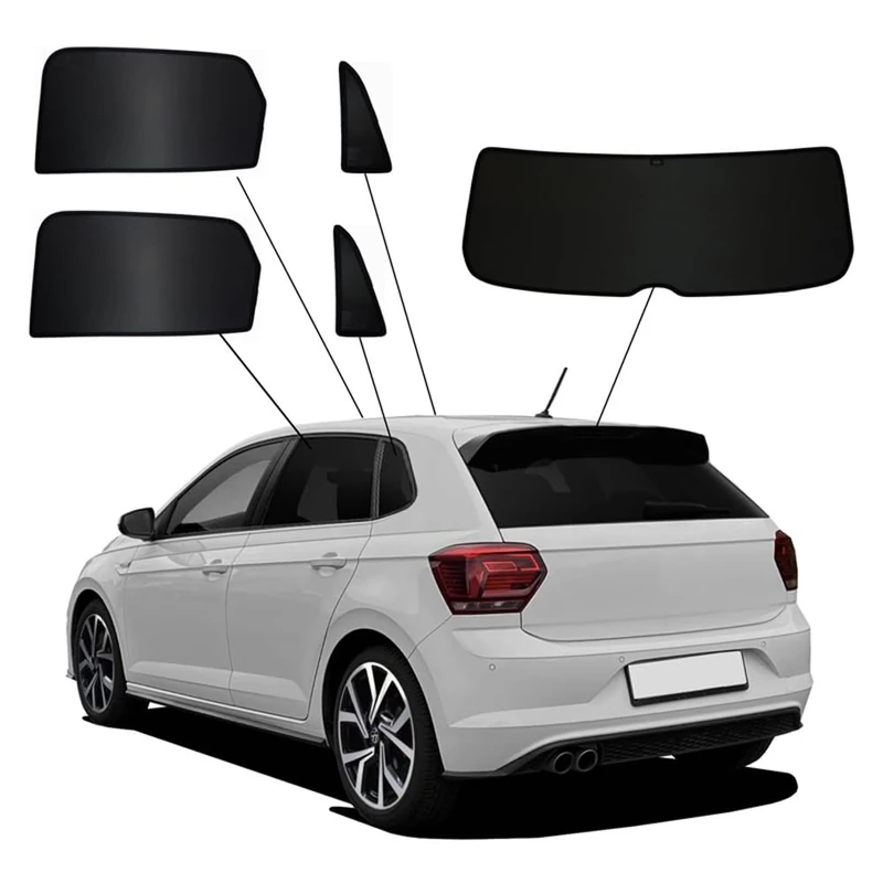 SunClip Privacy & Sun protection compatible with Volkswagen Polo VI (AW) 5-doors 2017-2021 & FL 2021-