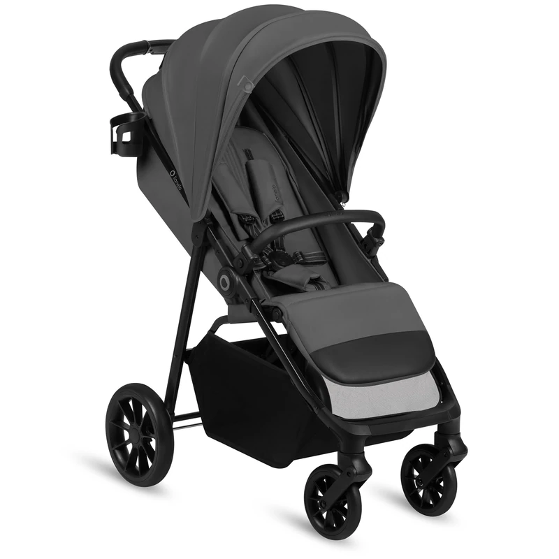 Lionelo Emerald Pushchair Stroller from 6 Months to 22 kg, Lightweight Folding Stroller with One-Hand Fold, Flat Recline, 360° Swivel EVA Wheels, UPF50+ Waterproof Canopy, Large Basket, Cup Holder