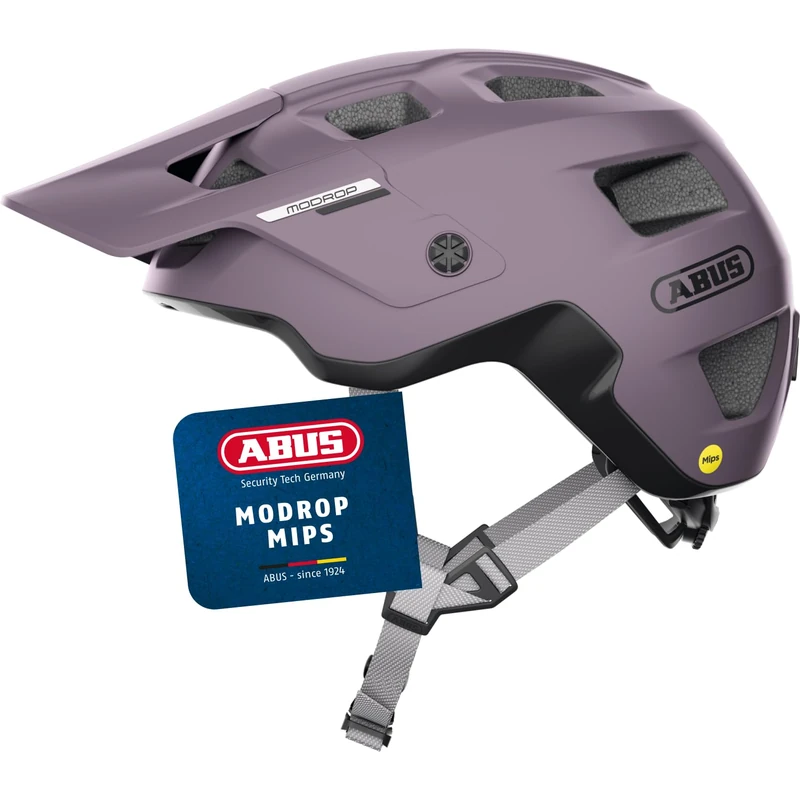 ABUS MTB Helmet MoDrop MIPS - Rugged Bicycle Helmet with Impact Protection for Mountain Bikers - Individual Fit - Unisex - Purple, L - Image 1