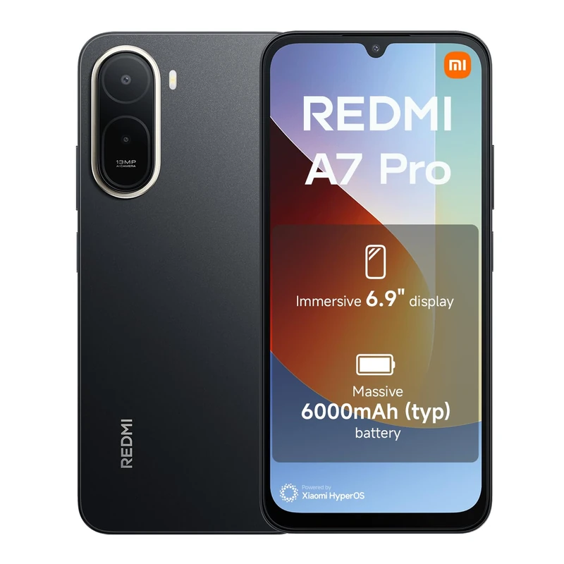 XIAOMI Redmi A7 Pro,Smartphone 4+128 GB, Immersive 6.9" display, 6000mAh (typ) battery, Octa-core processor, 13MP AI dual camera,Black,1 year extra warranty (No power adapter included)
