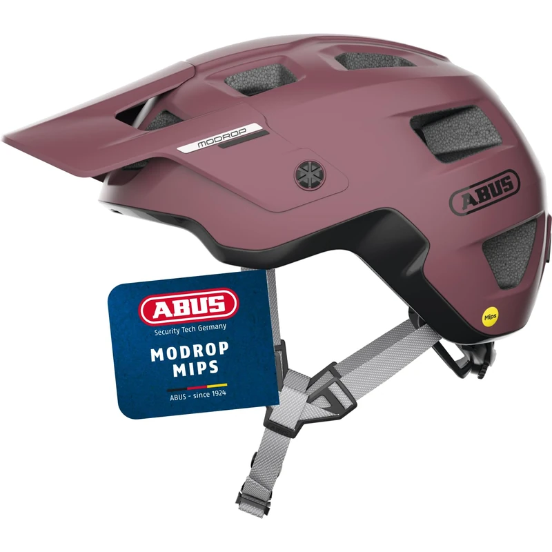 ABUS MTB Helmet MoDrop MIPS - Rugged Bounce Protection Bike Helmet for Mountain Bikers - Custom Fit - Unisex - Red, S