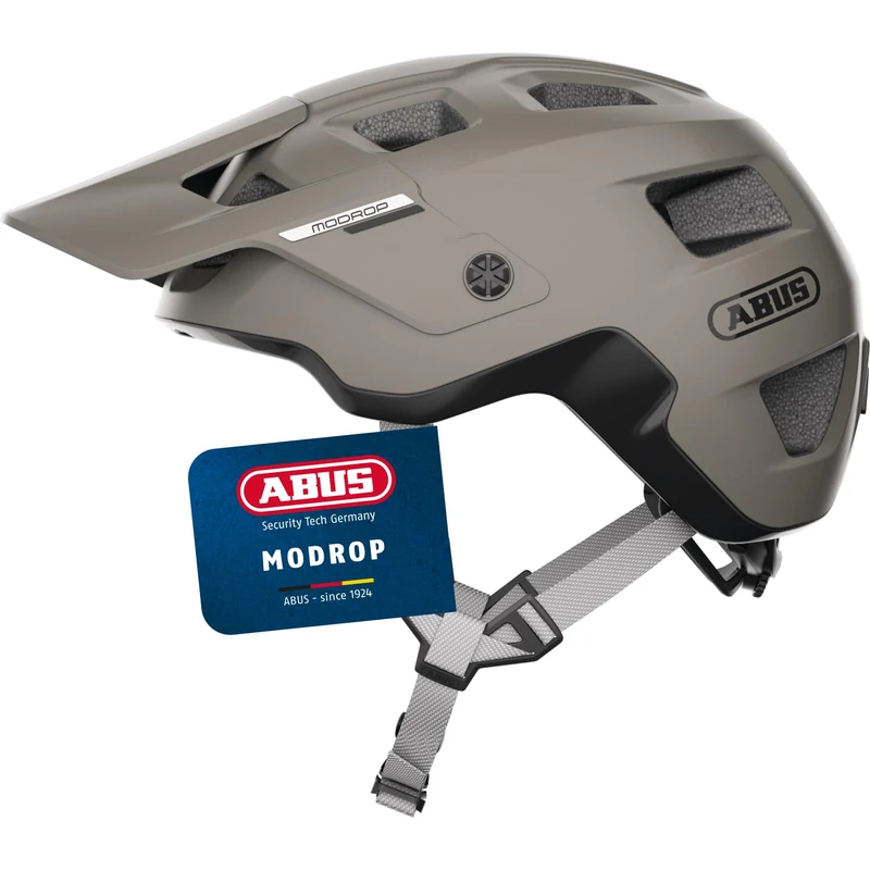 ABUS MoDrop MTB Helmet - Robust Bicycle Helmet with Good Ventilation for Mountain Bikers - Individual Fit - Unisex - Grey, L - Image 1