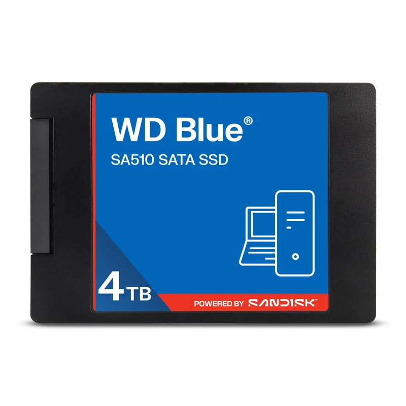 WD Blue SA510 2.5”/7mm SATA SSD 4TB (Up to 560MB/s sequential read speed, 3D NAND, Acronis True Image, SANDISK Dashboard)