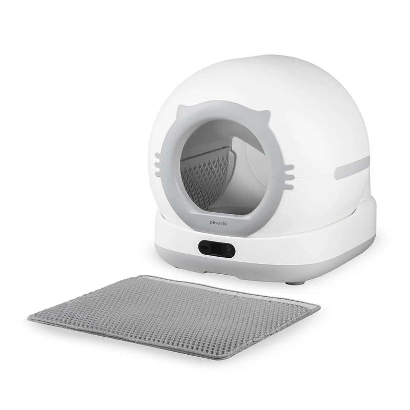 Peluvio Pearl Smart Self-Cleaning 72L Large Capacity Cat Litter Box with App Control, Automatic Cat Litter Tray, Odor Elimination, ToF Sensor 1080p Camera for Cats 1-10kg Quiet 45dB Mat Bag