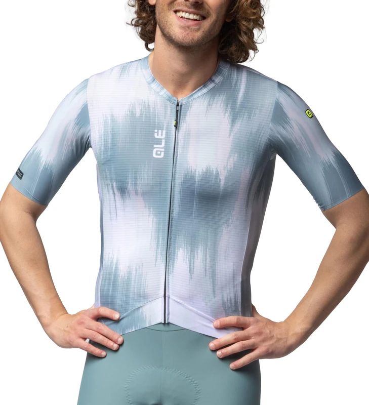 Alé Cycling Men's PR.E Argon Short Sleeve Cycling Jersey, Sage Grey, S