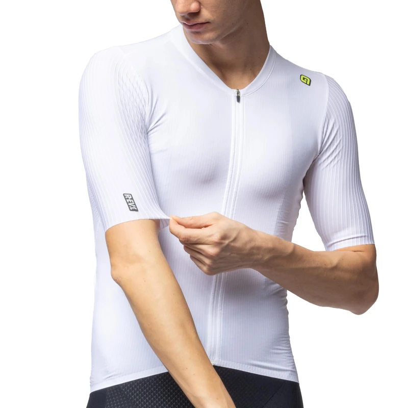 Alé Cycling Men's R.EV1 Sprinter 2.0 Short Sleeve Cycling Jersey, White, XL