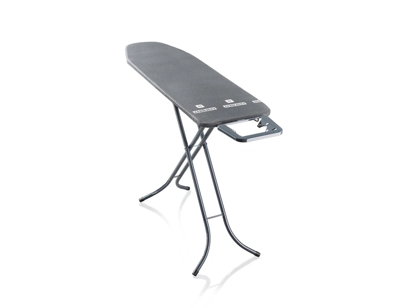 Leifheit Ironing Board Classic M Black, 120 x 38 cm compact surface, space‑saving storage, fixed iron rest, with 69–88 cm adjustable frame, rust protection