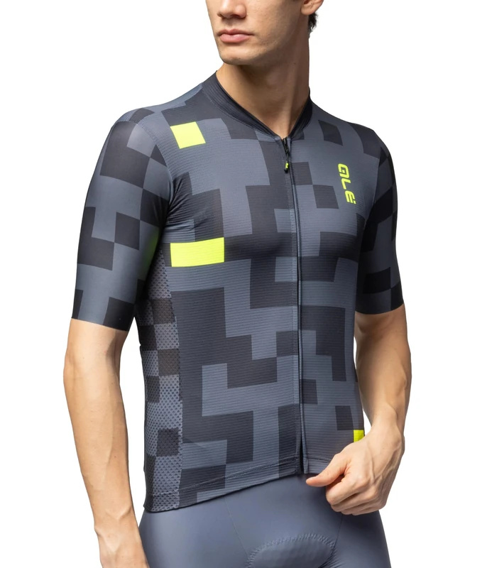 Alé Cycling Men's Pragma Pixel Short Sleeve Cycling Jersey, Black, M