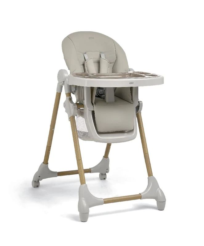 Mamas & Papas Snax Adjustable Baby High Chair for 6 Months Plus, Toddlers, Reclining, Foldable Highchair with Wipeable Removable Tray, Baby Feeding Chair, 108 x 84 x 59 cm, Truffle