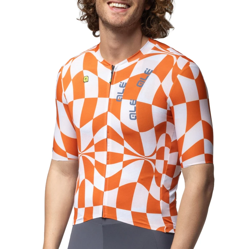 Alé Cycling Men's PR.E Multiverso 2.0 Short Sleeve Cycling Jersey, Lobster Orange, L
