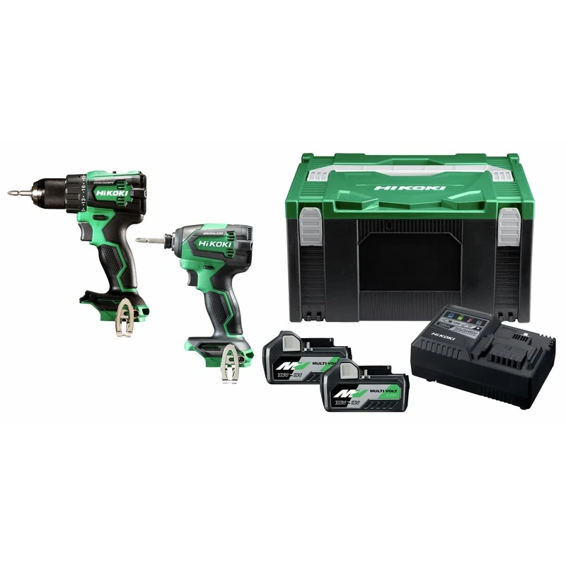 HiKOKI KC18DEJAZ Cordless brushless Combo kit (Combi Drill, Impact Driver, Charger, 2 x 18v 5.0Ah Batteries in a case)