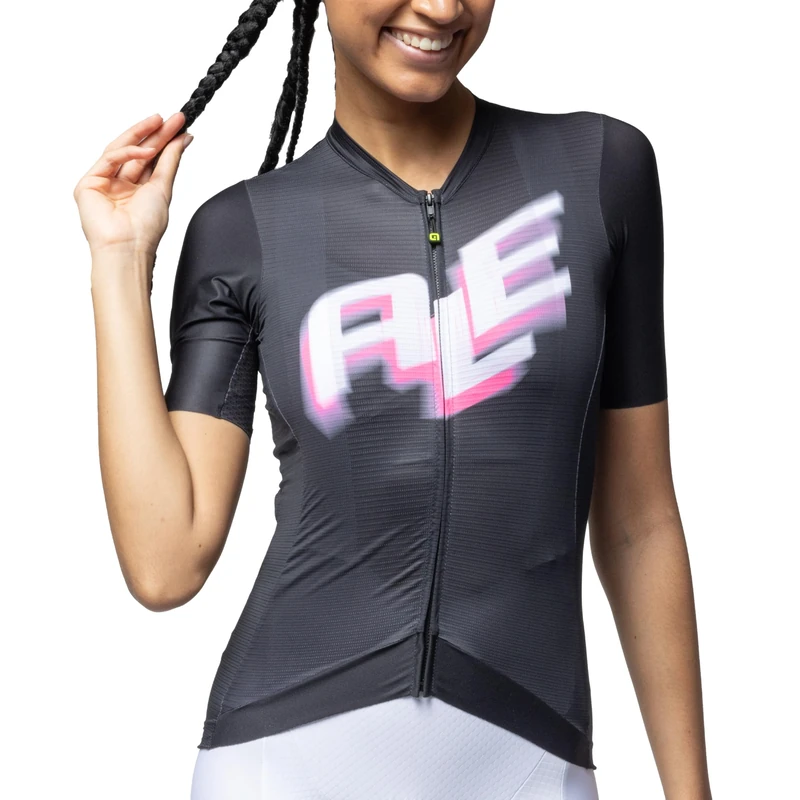 Alé Cycling Women's PR.E Sauvage 2.0 Short Sleeve Cycling Jersey, Black, XS