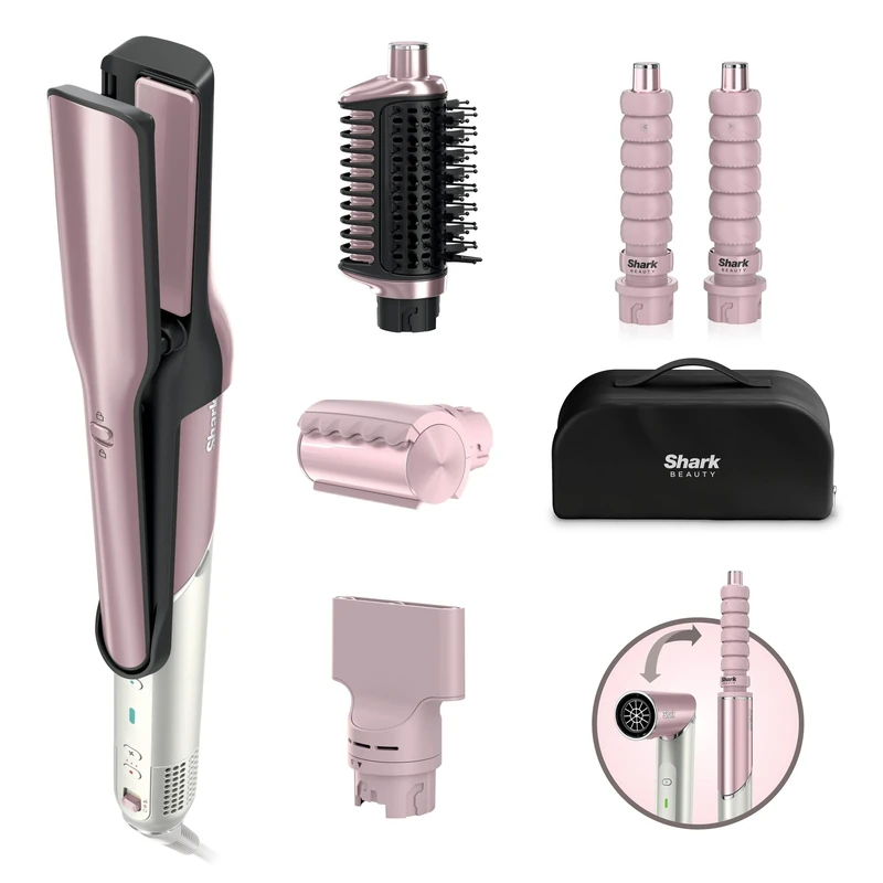Shark Glam Ceramic & Air Styling and Drying System with FrizzFighter, Pink HD6051SUK - Image 1