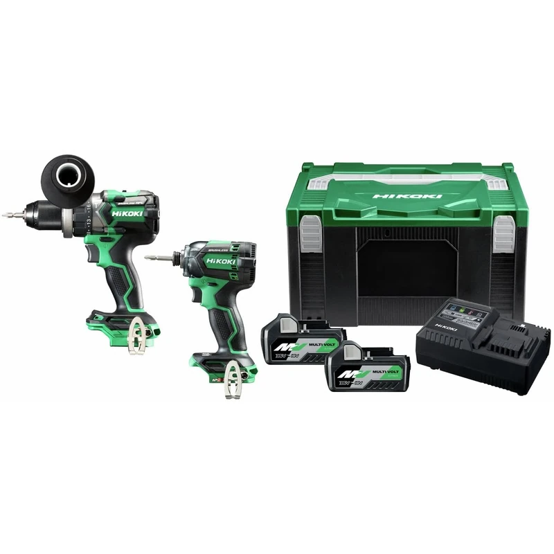 HiKOKI KC18DCJAZ Cordless brushless Combo kit (Combi Drill, Impact Driver, Charger, 2 x 18v 5.0Ah Batteries in a case)