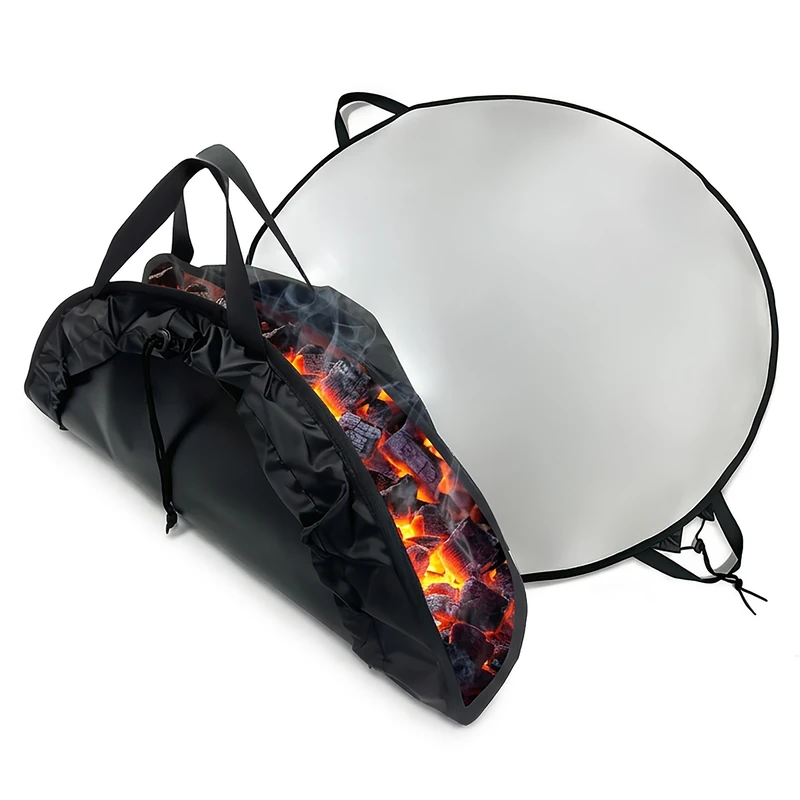 Relaxdays Fireproof Underlay, Round, Grill & Fire Bowl, Diameter 60 cm, Fire Protection Base Base, 5-Layer, Black/Silver