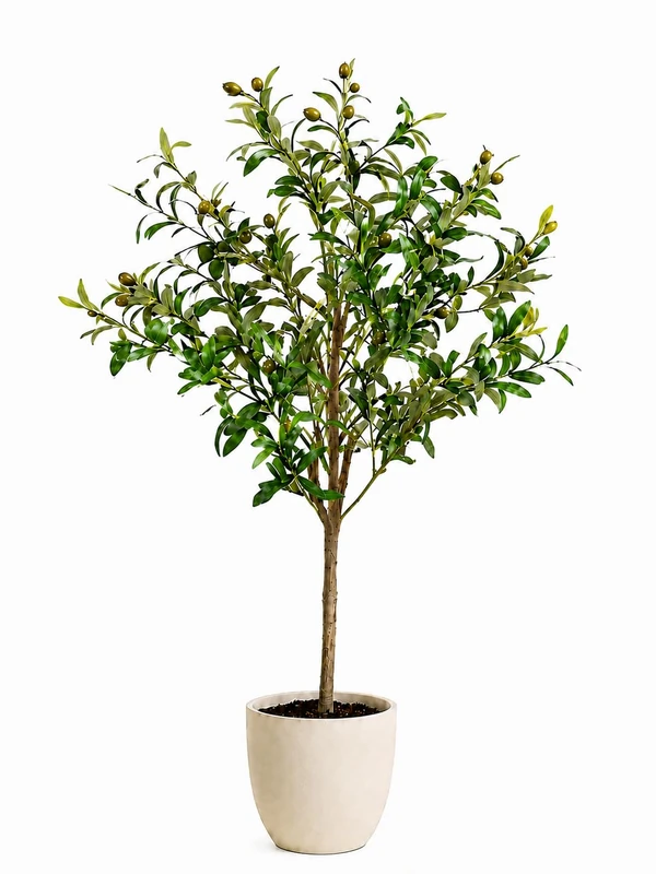 edihome, 120cm Large Artificial Olive Plant - Decorative Tree Home Decor Office Hotel Events Realistic Artificial Plant with Mediterranean Detail (Olive Tree, 120) - Image 1