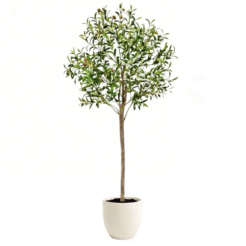 edihome, Indoor Decorative Plant - Artificial Olive Tree 150cm - Realistic Artificial Tree for Home, Office, Hotel, Shopping Malls - Indoor/Outdoor Decor (Olive Tree, 150cm)