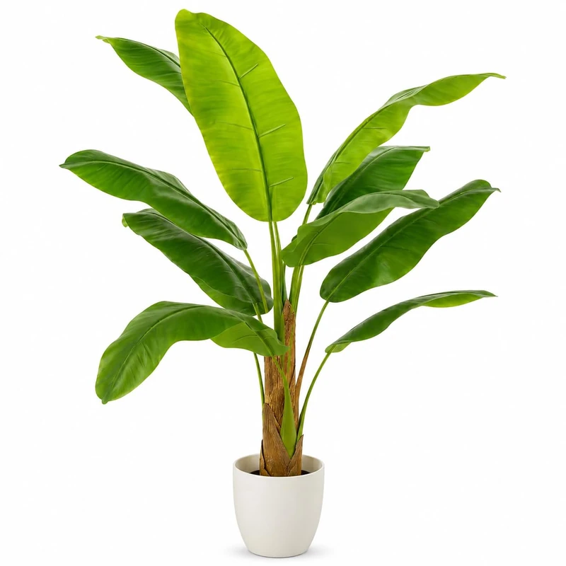 edihome, Indoor Decorative Plant - Artificial Banana Tree 120cm - Large Realistic Tropical Plant for Home, Office, Hotel, Shopping Malls - Indoor/Outdoor Decoration - Image 1