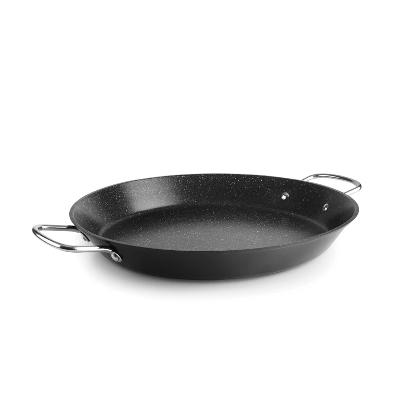 IBILI - Paella Pan Quarzo 30 cm, Forged Aluminum, Stainless Steel Handles, 4 Servings, Non-Stick PFAS, Suitable for Induction