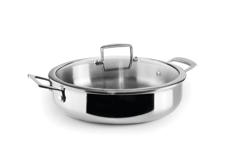 IBILI - Triply Natural 24 cm Three-Layer Pea Pot, Stainless Steel, Suitable for Induction, Without Non-Stick
