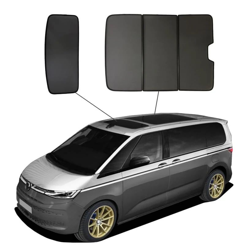 SunClip Panoramic Roof Sunshades compatible with Volkswagen Multivan T7 2021-