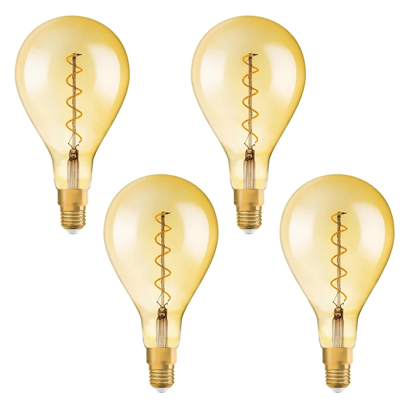OSRAM Vintage 1906 LED Special Shapes Dimmable 4W 820 Gold E27,4-Pack