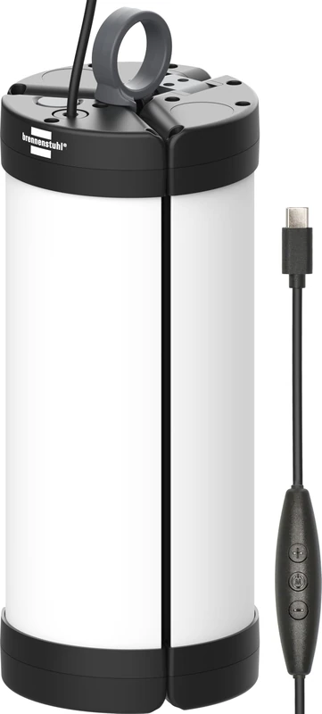 Brennenstuhl LED Awning Light VL 500 (Hanging and Floor lamp, 550lm, 5m USB C Cable with Switch, IP54, dimmable, Camping Light with Colour Temperature Levels 2700K-6500K)