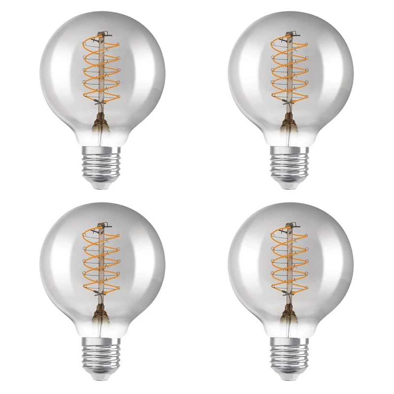 OSRAM Vintage 1906 LED Classic Slim Filament Globe DIMMABLE 7.8W 818 Smoke E27,4-Pack - Image 1