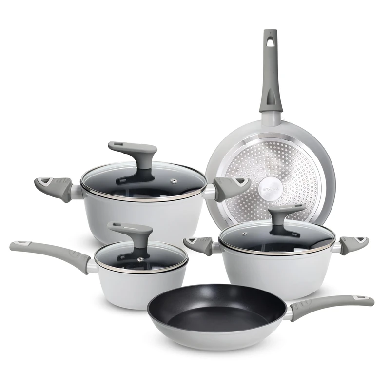 Tognana Grey 8-Piece Forged Aluminium Pot and Pan Set, Grey - Image 1
