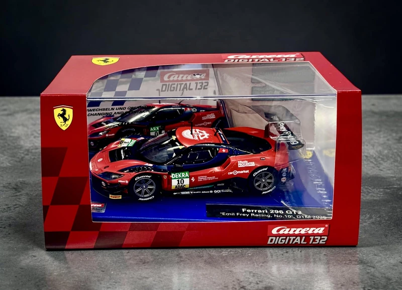 Carrera Digital 132 Ferrari 296 GT3 "Emil Frey Racing, No.10", DTM 2025 1:32 Scale Slot Car With Working Front, Rear & Tail Lights Suitable For Ages 8 Years+