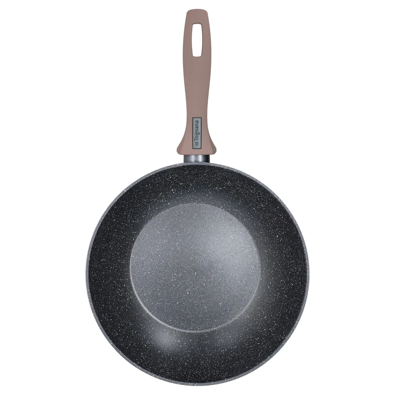 Tognana Class Stone 1 Handle Wok 28 cm, Aluminium, Black