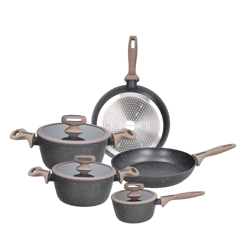 Tognana Class Stone 8-Piece Aluminium Cookware Set, Black
