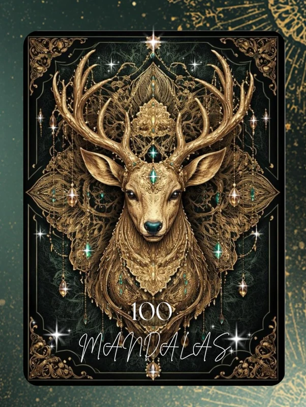 100 MANDALAS: Intricate Luxury Animal Mandalas for Mindful Coloring and Relaxation