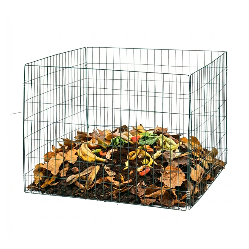 Relaxdays steel wire compost bin, garden composter, 70x90x90 cm, 560L, green