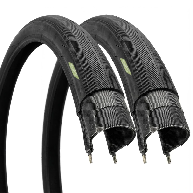 Ecovelo 2 Tyres 24 x 1 (25-540) Black – High Pressure Tyre for Superlight Disabled Wheelchair and Junior Racing Bike | Sliding and Durable