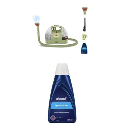 Bundle of BISSELL Little Green, Carpet Cleaner, Portable Spot Cleaner & Carpet Stain Remover 4098E + BISSELL Spot and Stain Formula, Rug Cleaner Removes Spots & Stains1L, 1084N