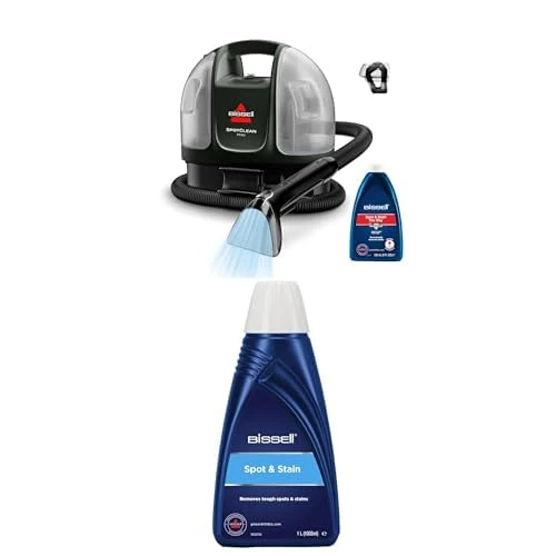 Bundle of BISSELL SpotClean Mini Corded Carpet Cleaner, Portable Spot Washer, Compact & Lightweight Machine, 4149E + BISSELL Spot and Stain Formula, Rug Cleaner Removes Spots & Stains,1L, 1084N