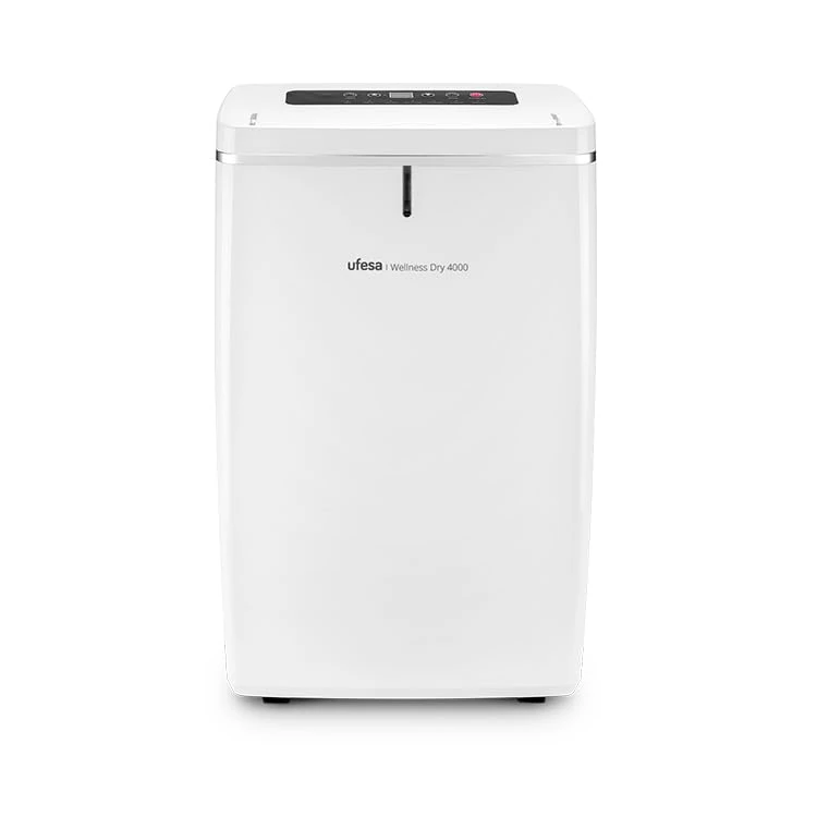 Ufesa Wellness Dry 4000 Dehumidifier 16L/24h, Quiet 43 dB, Humidity Sensor, Clothes Drying Function and Air Cleaning, 5L Reservoir, 24h Timer, Up to 30 m², Automatic Shut Off