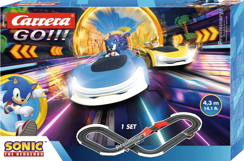 Carrera GO!!! Sonic the Hedgehog CrossWorlds 1:43 Scale Battery Operated Slot Car Racing Set, 4.9 Metres, With Sonic The Hedgehog and Miles Tails Prower, Suitable from 6 Years+