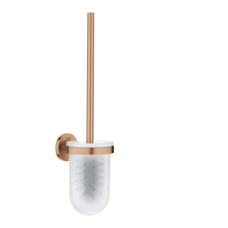 GROHE Start Toilet Brush Set (Metal and Glass, Wall Mounted Concealed Fastening, Including Screws and Dowels), Size 398 mm, Bronze Brushed Warm Sunset, 41185DL0